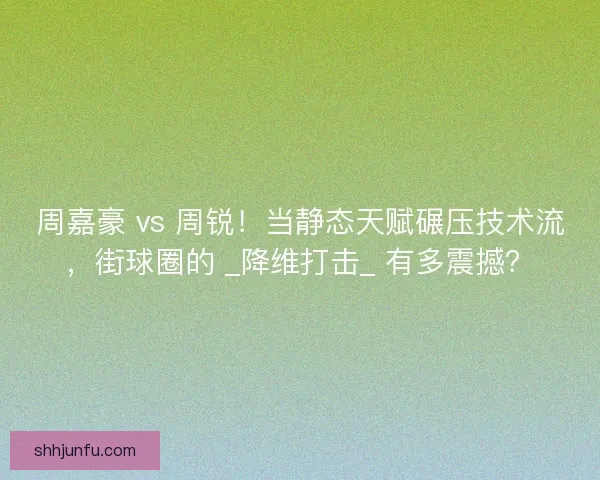 周嘉豪 vs 周锐！当静态天赋碾压技术流，街球圈的 _降维打击_ 有多震撼？