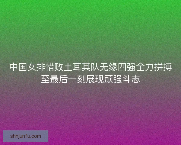 中国女排惜败土耳其队无缘四强全力拼搏至最后一刻展现顽强斗志