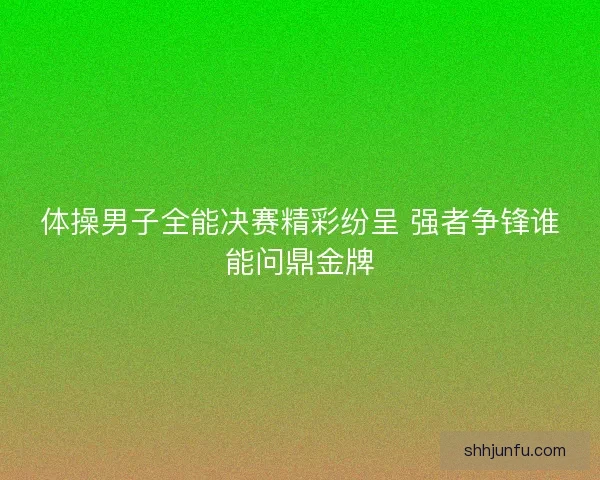 体操男子全能决赛精彩纷呈 强者争锋谁能问鼎金牌